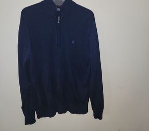 Izod Men's Dark Blue Zip-Up Sweater